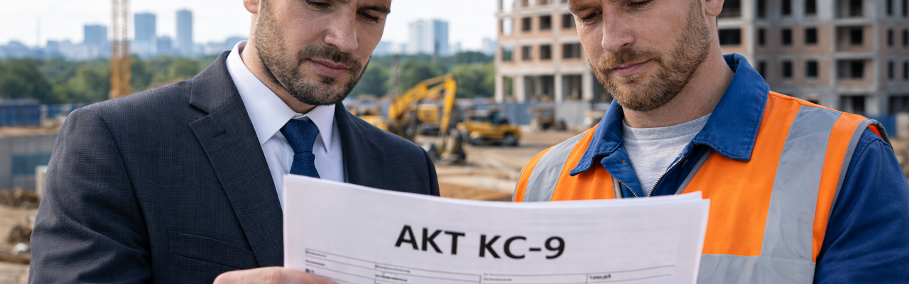 Заполнение акта КС-9 в строительстве: бланк, образец и подробная инструкция от юриста